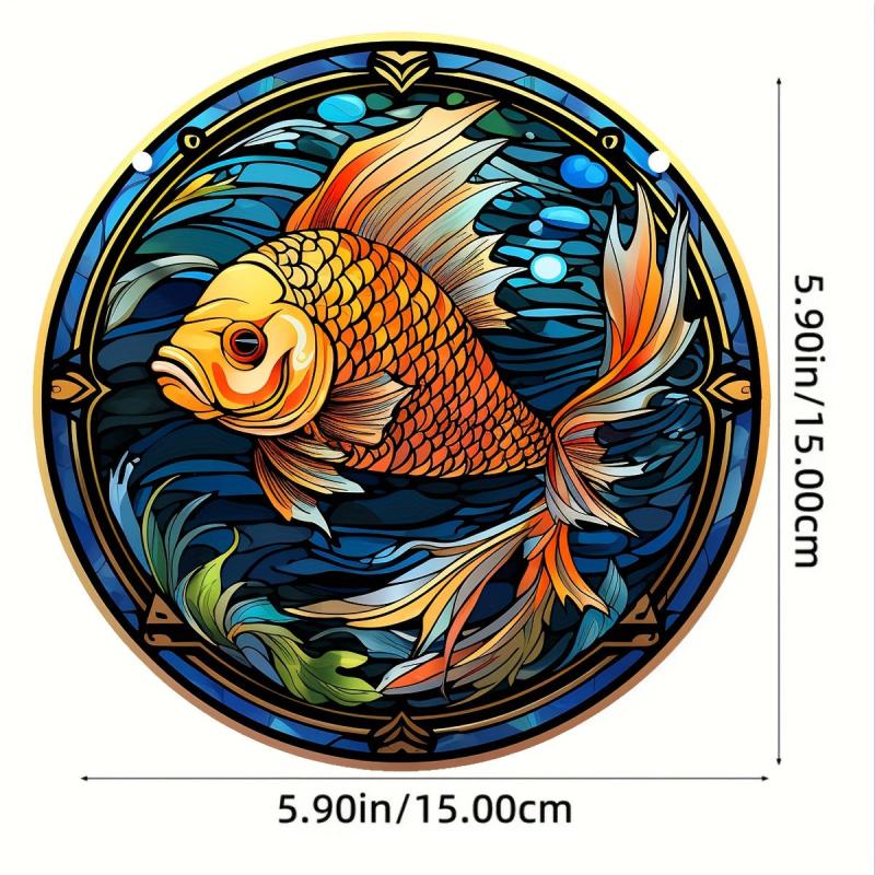 3D Fish Acrylic Stained Window Hanging Sun Catcher Wall Decor