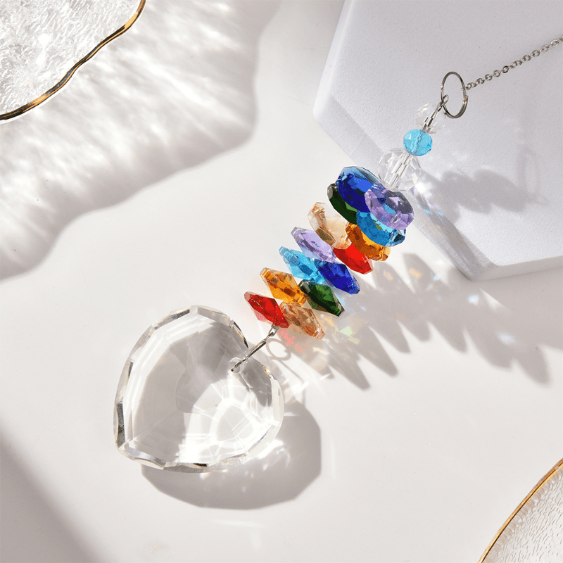 Rainbow Love Heart Ball Suncatcher Set