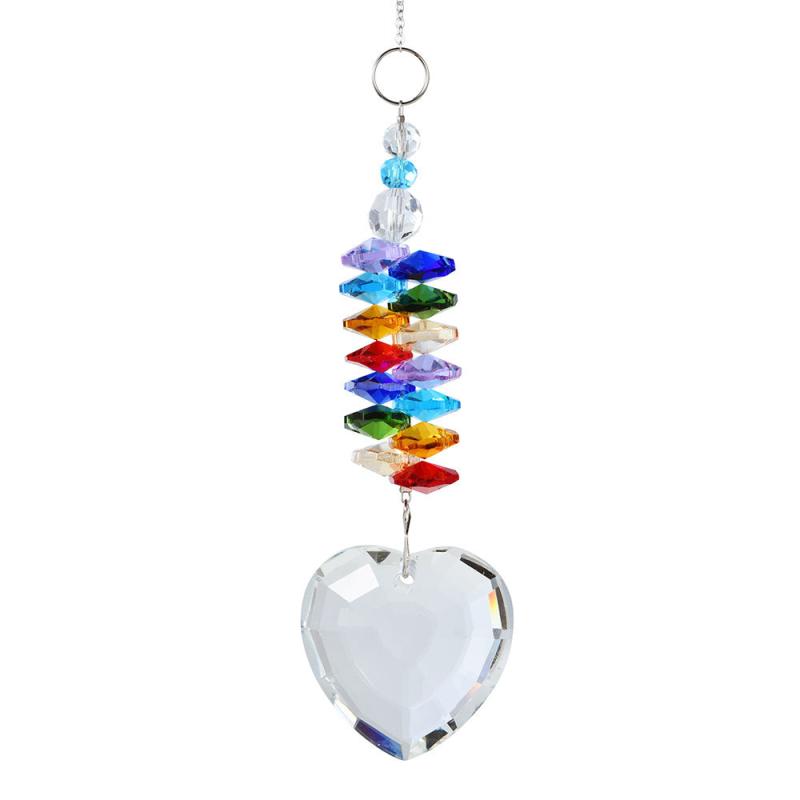 Rainbow Love Heart Ball Suncatcher Set