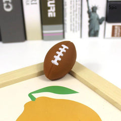 5pcs Brown Rugby Bouncy Balls Sports Party Decor