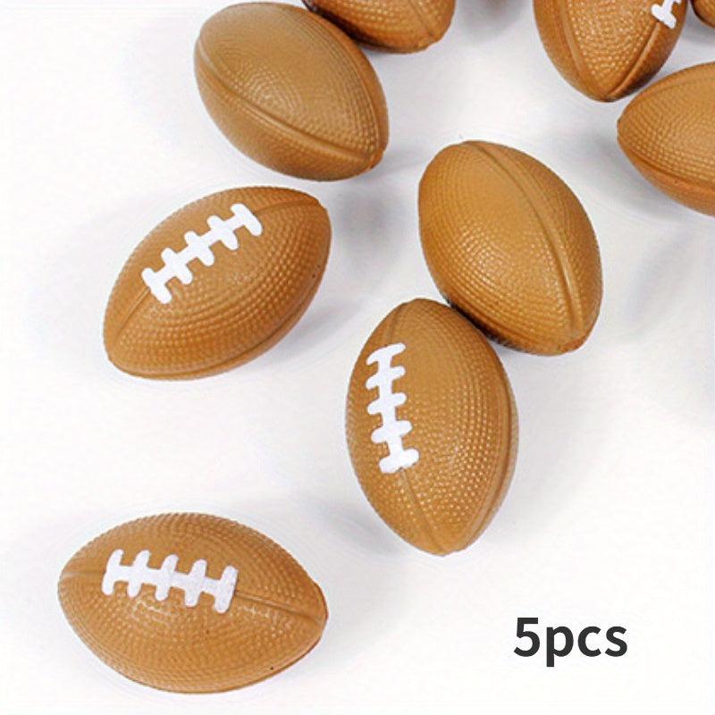 5pcs Brown Rugby Bouncy Balls Sports Party Decor