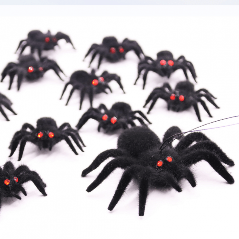 Halloween Spider Simulation Small Spider Toy Plush Flocking Spider