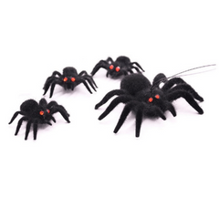 Halloween Spider Simulation Small Spider Toy Plush Flocking Spider