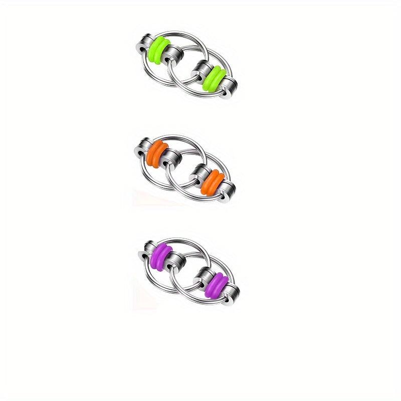 Metal Bicycle Chain Fidget Cube Keychain