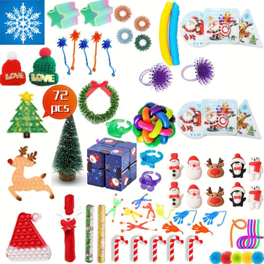 72pcs Sensory Fidget Toy Bag Set - Stress Relief Toys for Kids and Adults