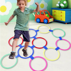 Hopscotch Balance Game Toys 10pcs Rings & Connectors Outdoor Balance Toys