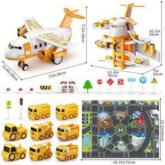 Kids Airplane Car Toy Inertia Aircraft Music Light Passenger Plane Diecasts