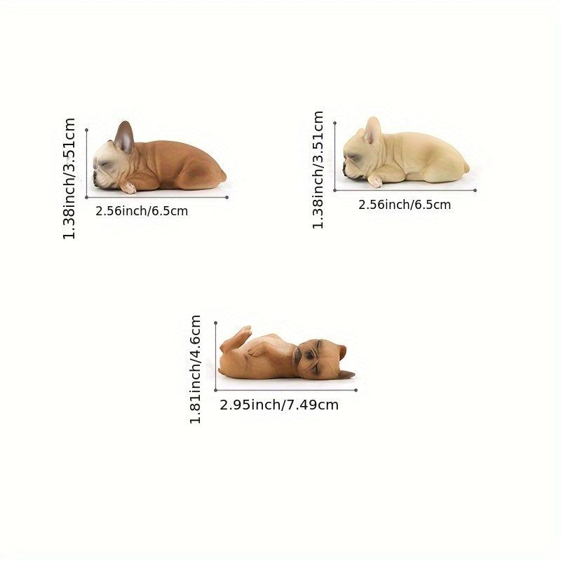 Simulated Bulldog Toy Puppies Multiple Postures