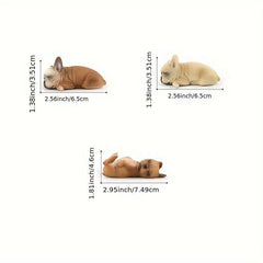 Simulated Bulldog Toy Puppies Multiple Postures