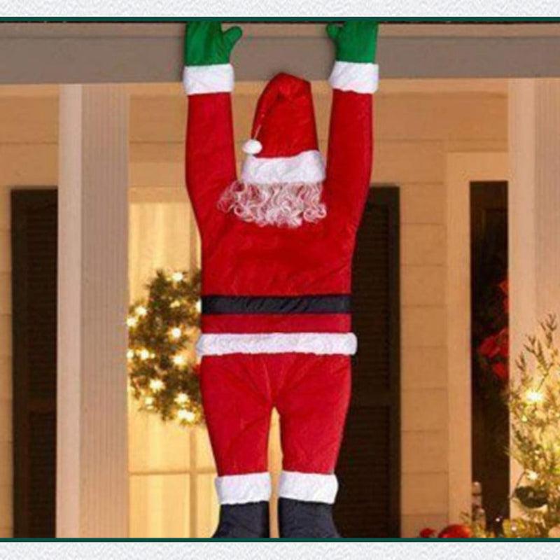 Winter Velvet Santa Claus Climbing Holiday Decoration