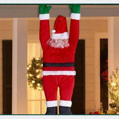 Winter Velvet Santa Claus Climbing Holiday Decoration