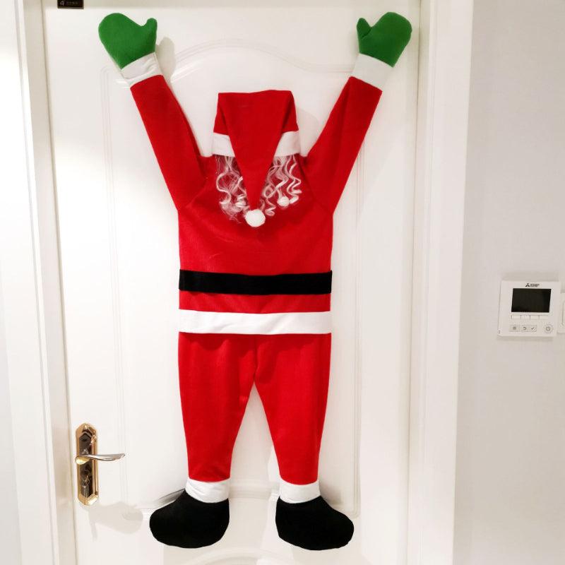 Winter Velvet Santa Claus Climbing Holiday Decoration
