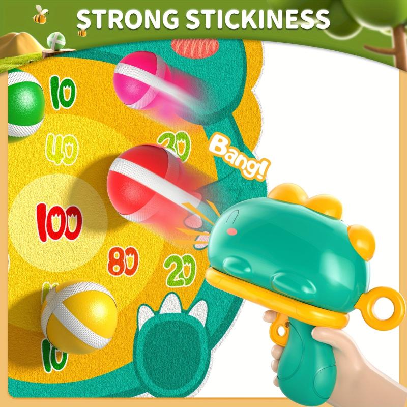 Dinosaur Dart Board Toy for Kids 3-5 w/ 12 Sticky Balls