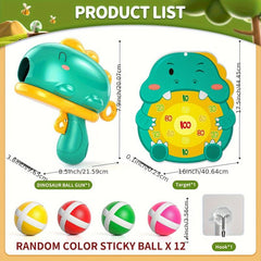 Dinosaur Dart Board Toy for Kids 3-5 w/ 12 Sticky Balls