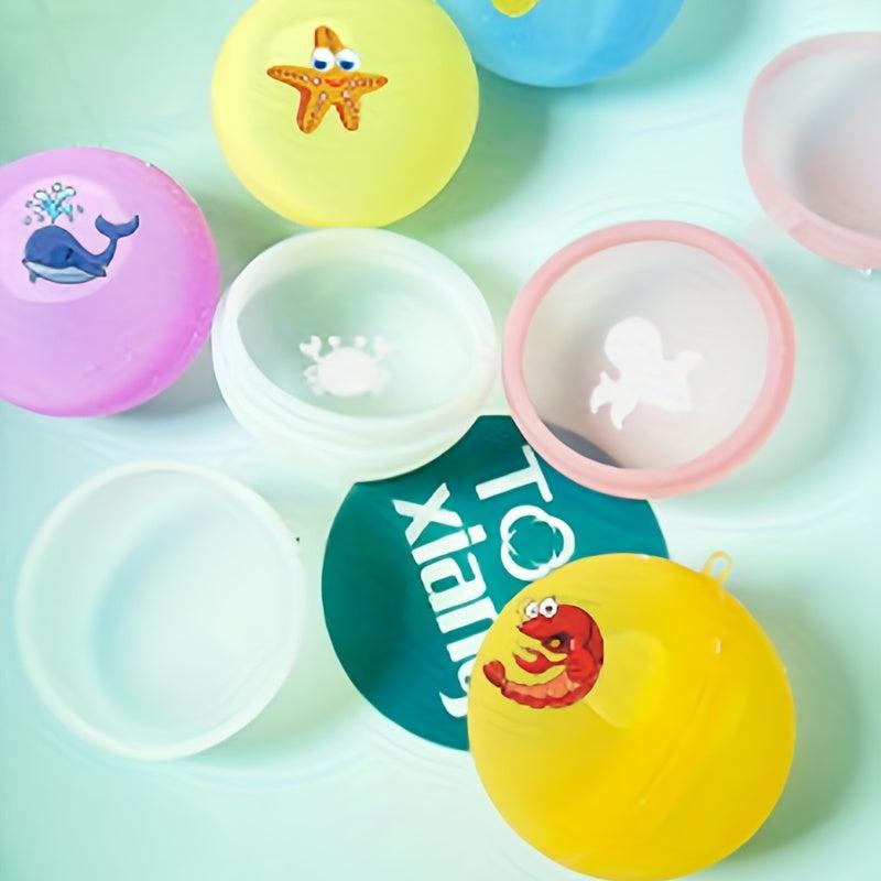 3Pcs Random Marine Cartoon Water Ball Reusable Water Battle Decompression Toy