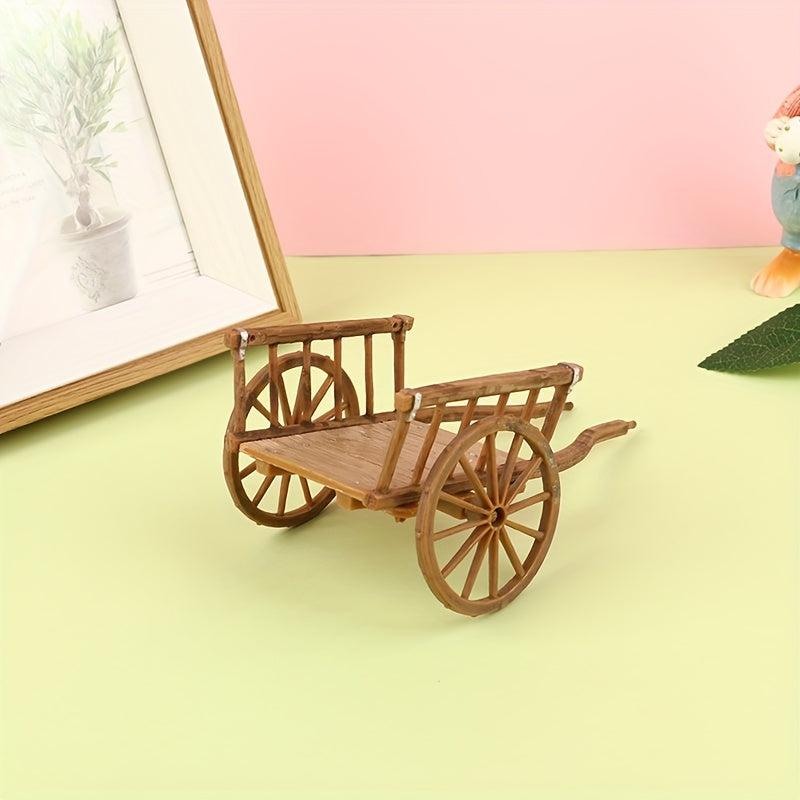 1Pc Dollhouse Assembled Cart Model DIY Garden Toy
