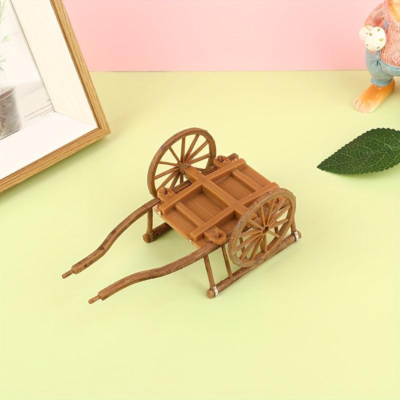 1Pc Dollhouse Assembled Cart Model DIY Garden Toy