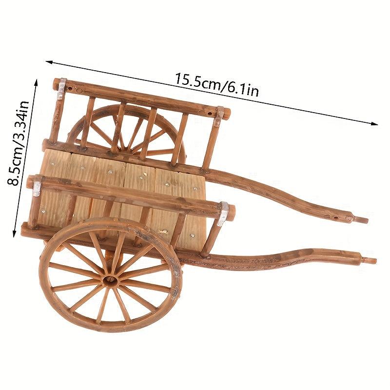 1Pc Dollhouse Assembled Cart Model DIY Garden Toy