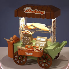 Mini Model Scene Lighting Ice Cream Bread Cart Dollhouse Decoration