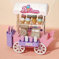 Mini Model Scene Lighting Ice Cream Bread Cart Dollhouse Decoration