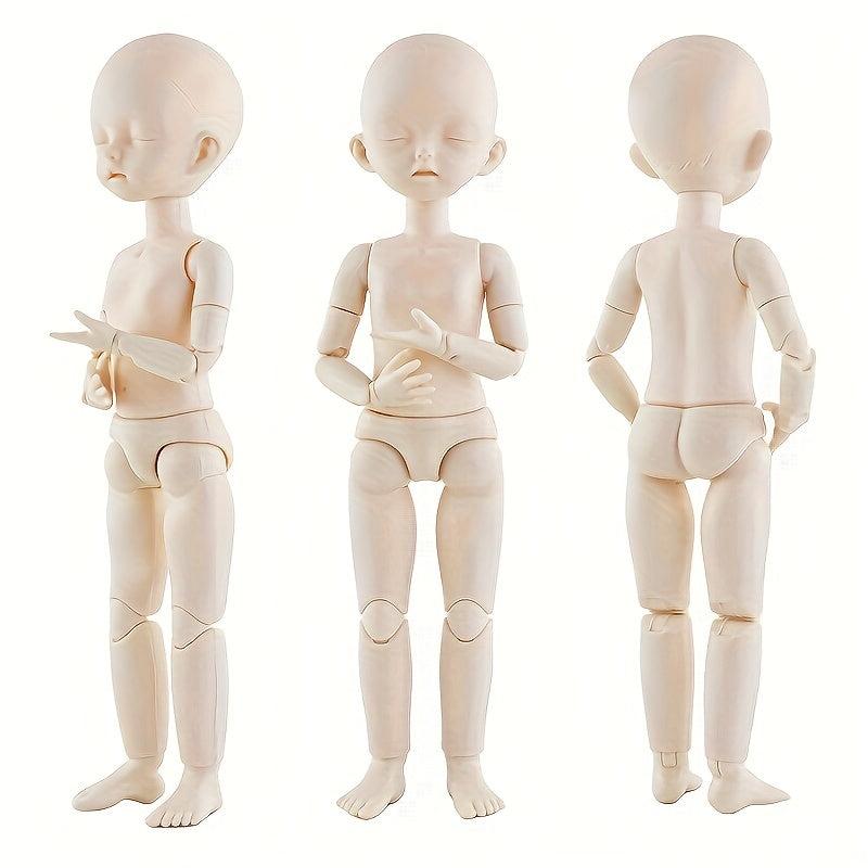 Sleeping Eye BJD Doll No Makeup Plain Head Vegan Safe Muscle Toy Holiday Gift