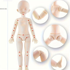 Sleeping Eye BJD Doll No Makeup Plain Head Vegan Safe Muscle Toy Holiday Gift