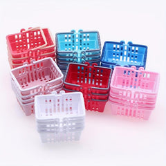 5pcs Mini Plastic Shopping Baskets Supermarket Hand Basket Model