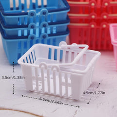 5pcs Mini Plastic Shopping Baskets Supermarket Hand Basket Model
