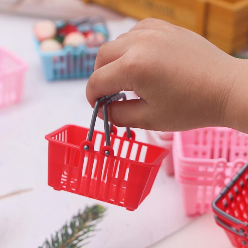 5pcs Mini Plastic Shopping Baskets Supermarket Hand Basket Model
