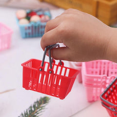 5pcs Mini Plastic Shopping Baskets Supermarket Hand Basket Model