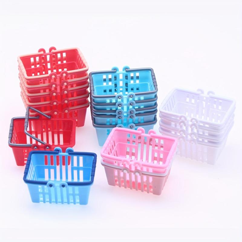 5pcs Mini Plastic Shopping Baskets Supermarket Hand Basket Model