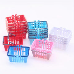 5pcs Mini Plastic Shopping Baskets Supermarket Hand Basket Model