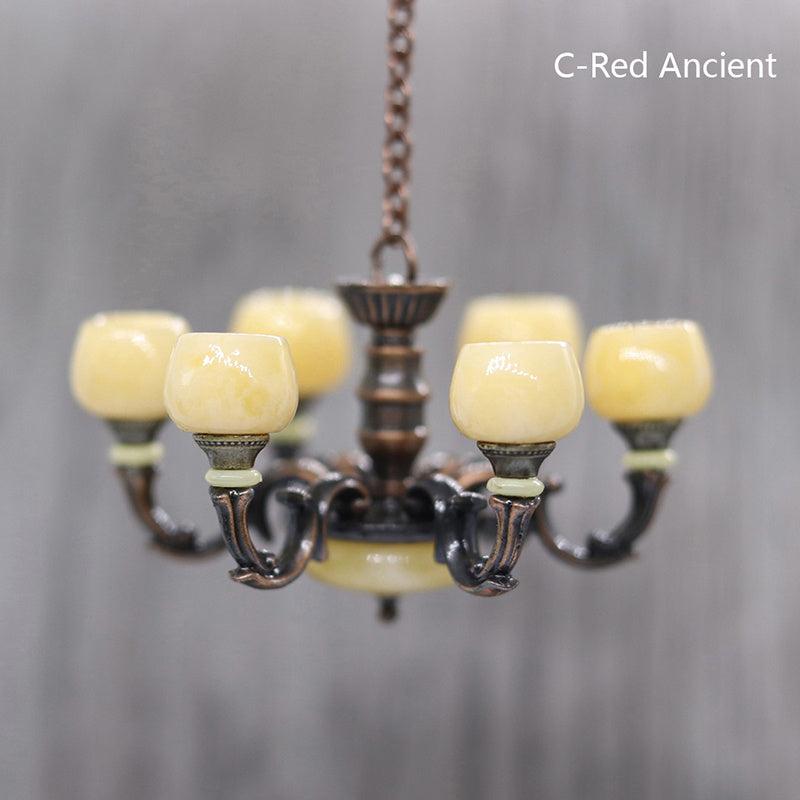 1/12 Dollhouse Lamp Chandelier Light Furniture Model Decor Toy