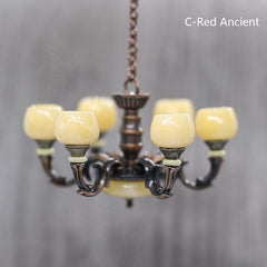 1/12 Dollhouse Lamp Chandelier Light Furniture Model Decor Toy