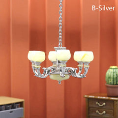 1/12 Dollhouse Lamp Chandelier Light Furniture Model Decor Toy