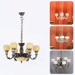 1/12 Dollhouse Lamp Chandelier Light Furniture Model Decor Toy