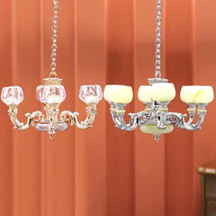 1/12 Dollhouse Lamp Chandelier Light Furniture Model Decor Toy