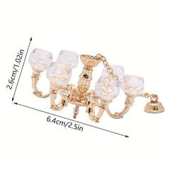 1/12 Dollhouse Lamp Chandelier Light Furniture Model Decor Toy