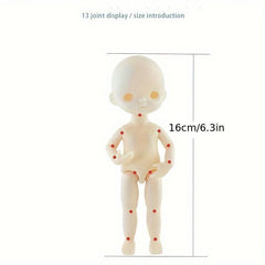 6 Inch Doll 1/12 Scale with 13 Joints Body for Halloween
