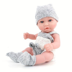 11 Inch Reborn Baby Doll Full Soft Vinyl Kit Adorable Baby Grey Eyes