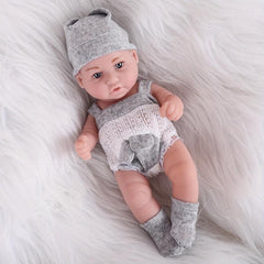 11 Inch Reborn Baby Doll Full Soft Vinyl Kit Adorable Baby Grey Eyes