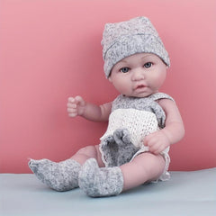 11 Inch Reborn Baby Doll Full Soft Vinyl Kit Adorable Baby Grey Eyes