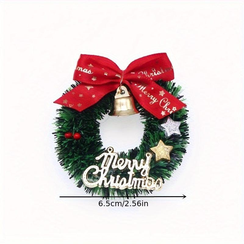 Mini Christmas Wreath With Bell & Bow - 5 Point Star Design