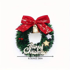 Mini Christmas Wreath With Bell & Bow - 5 Point Star Design