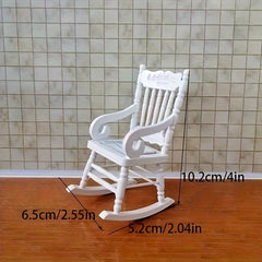 1:12 Dollhouse Furniture Classic Rocking Chair & Lounge Chair Red Wood