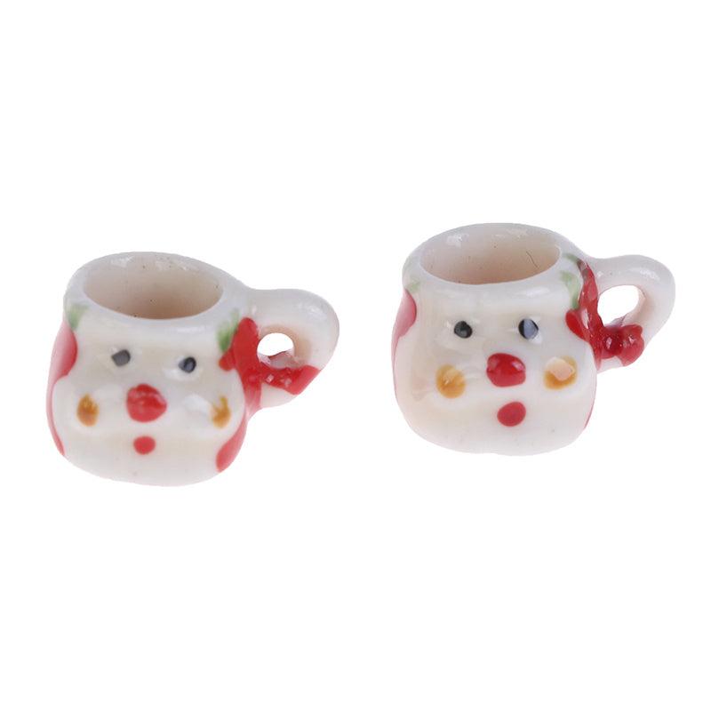 1:12 Dollhouse Christmas Ceramics Cups Doll Coffee Tea Cup Accessory