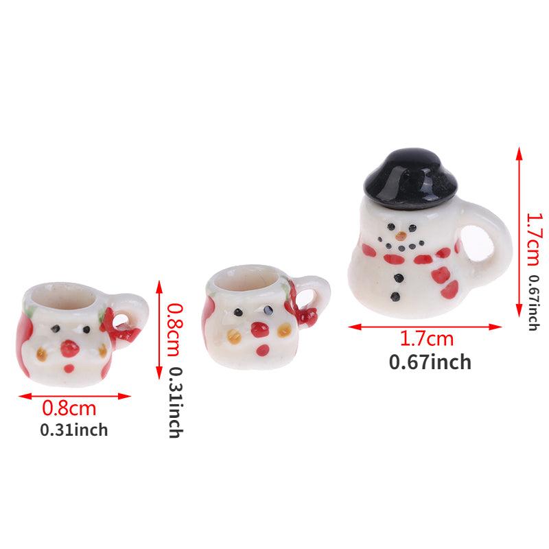 1:12 Dollhouse Christmas Ceramics Cups Doll Coffee Tea Cup Accessory