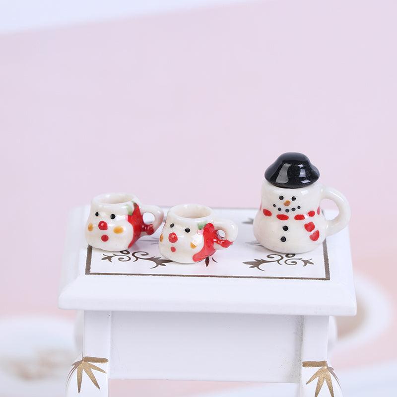 1:12 Dollhouse Christmas Ceramics Cups Doll Coffee Tea Cup Accessory