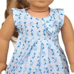 Doll Clothes Print Dress, Fits 45-72 cm Dolls, Shoes Not Included