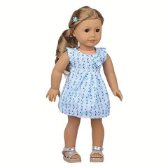 Doll Clothes Print Dress, Fits 45-72 cm Dolls, Shoes Not Included